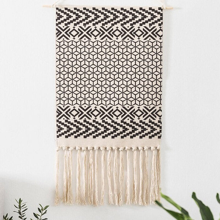 Bohemian Macrame Wall Tapestry, Handcrafted Cotton Linen Decor-Orizon Depot