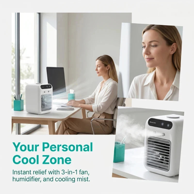 Portable 3 in 1 Air Conditioner Fan and Humidifier