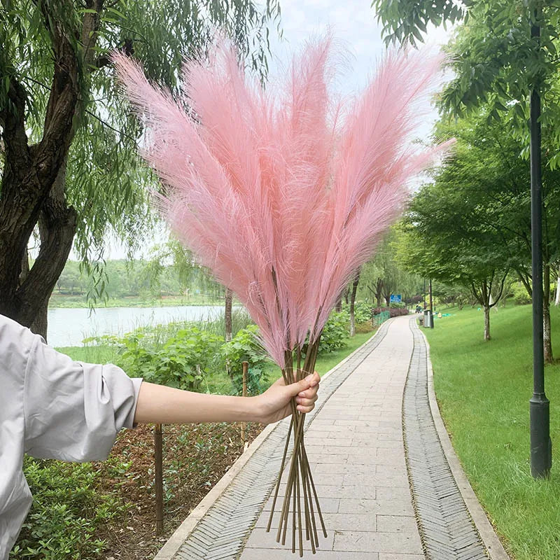 5 Pieces 100 cm Artificial Pampas Grass Dried Flower Bouquet for Home Decor-Orizon Depot