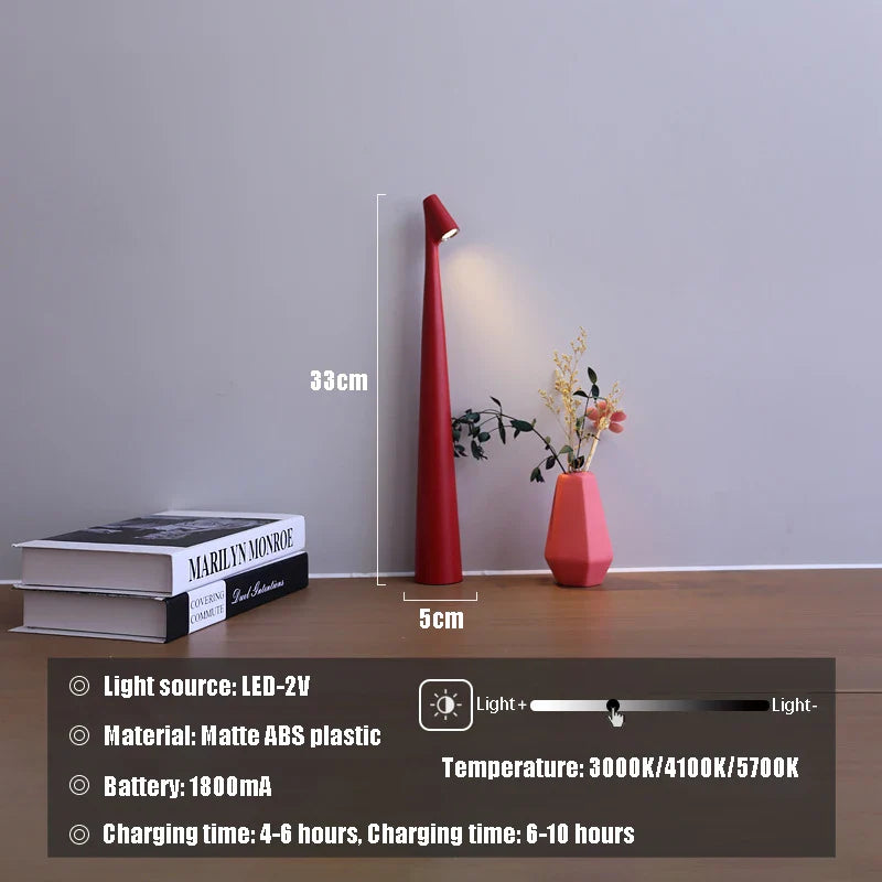 Rechargeable Touch Dimmable LED Table Lamp for Modern Spaces