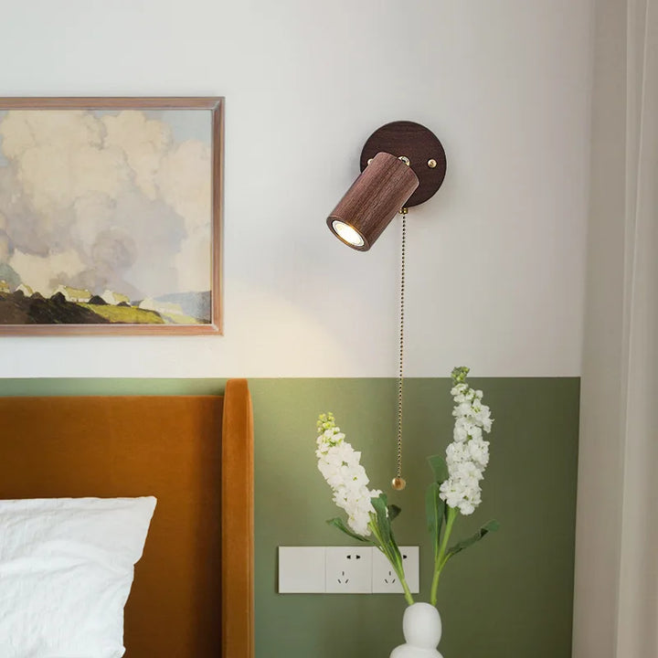 Retro Walnut LED Wall Lamp - Stylish Lighting Fixture