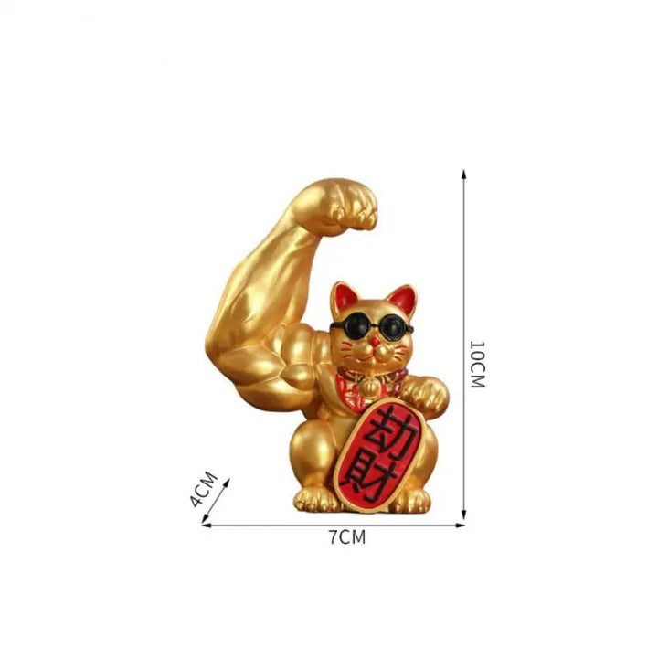 Large Gold Waving Cat Sculpture - Home Decor & Gift Idea-Orizon Depot