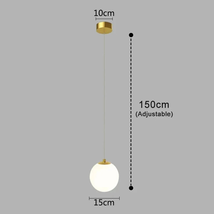 Nordic Modern Glass Globe Pendant Light Fixture