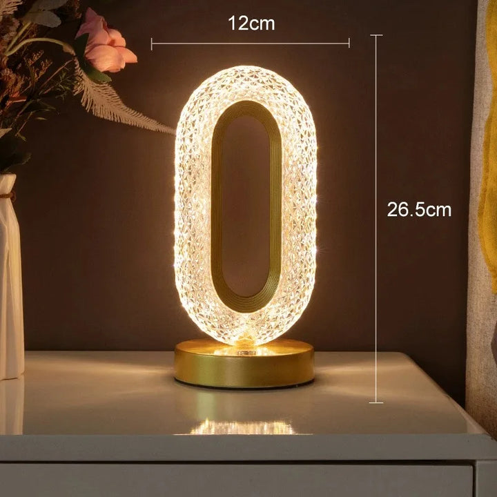 3D Crystal LED Night Light | Rechargeable Touch Dimming Lamp