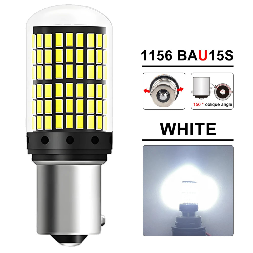 LED Signal Light Bulb Set for Car Turn Signal Tail Reverse Lights 6500K White