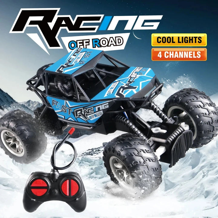 4-Way Remote Control Off-Road Car with Lights and Anti-Slip Tires