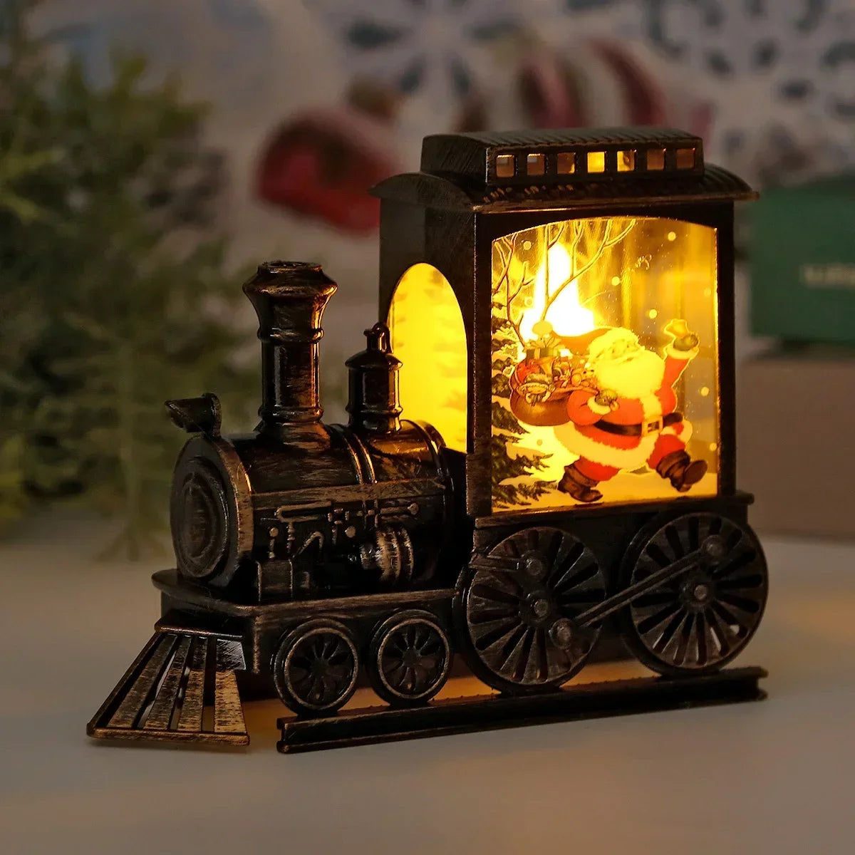 Christmas's Vintage Portable Train LED Night Light - Battery-Powered