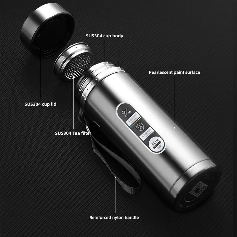 800ml-1L Stainless Steel Thermos – Portable Vacuum Flask with LED Display-Orizon Depot