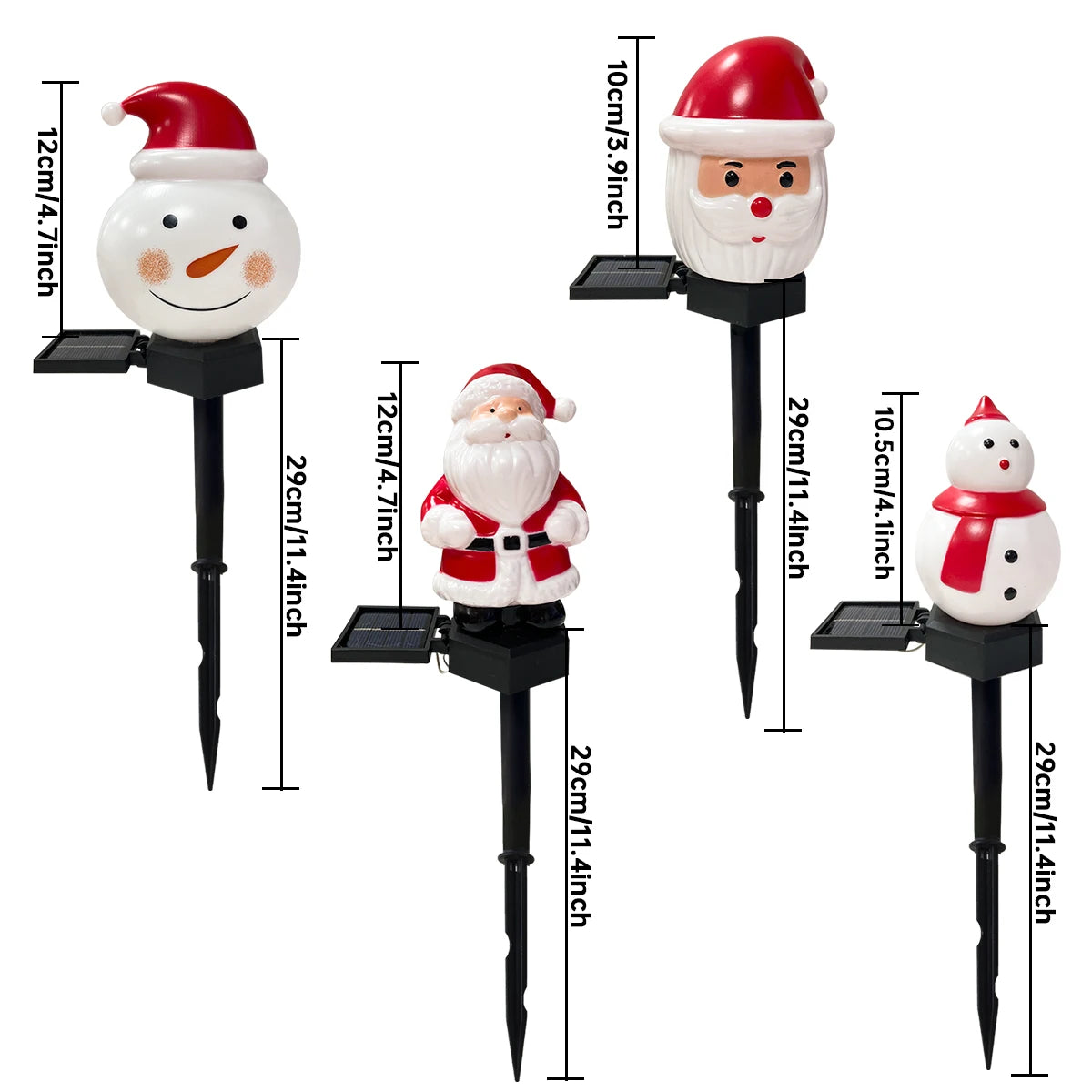 Christmas's Outdoor Solar Santa Claus & Snowman Lawn Light Decor