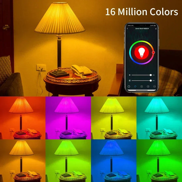 Smart WiFi RGB LED Light Bulbs with Voice Control