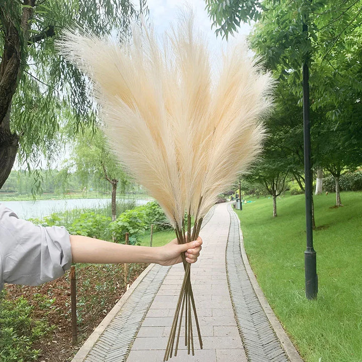 5 Pieces 100 cm Artificial Pampas Grass Dried Flower Bouquet for Home Decor-Orizon Depot
