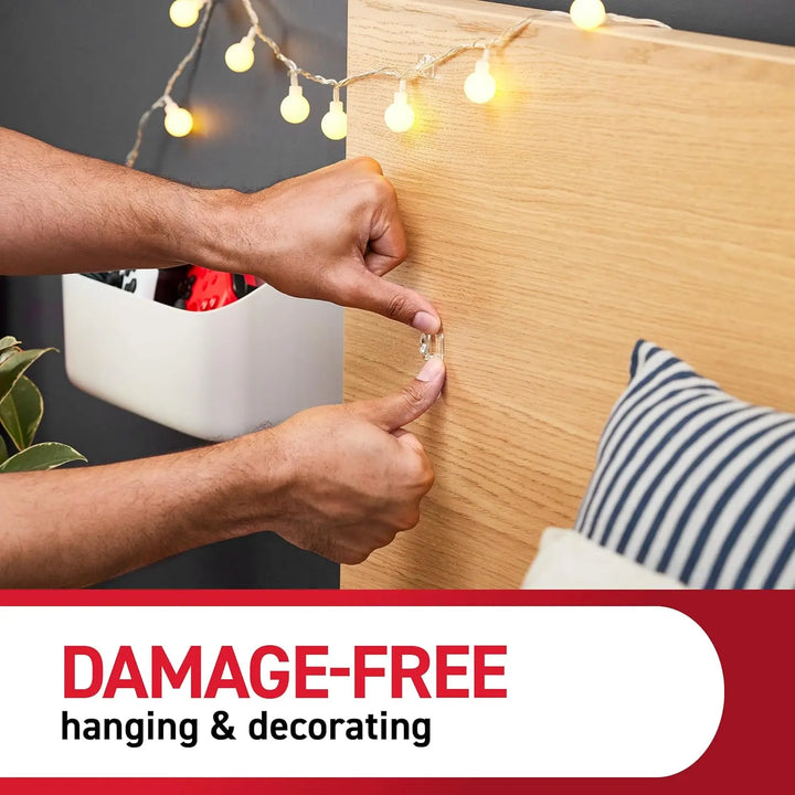 Damage-Free String Light Hangers: 45 Clips & 54 Strips