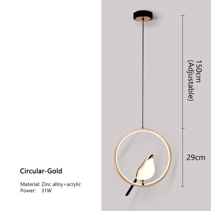 Nordic LED Bird Pendant Light - Stylish Home Lighting Fixture