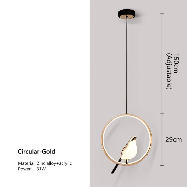 Nordic LED Bird Pendant Light - Stylish Home Lighting Fixture
