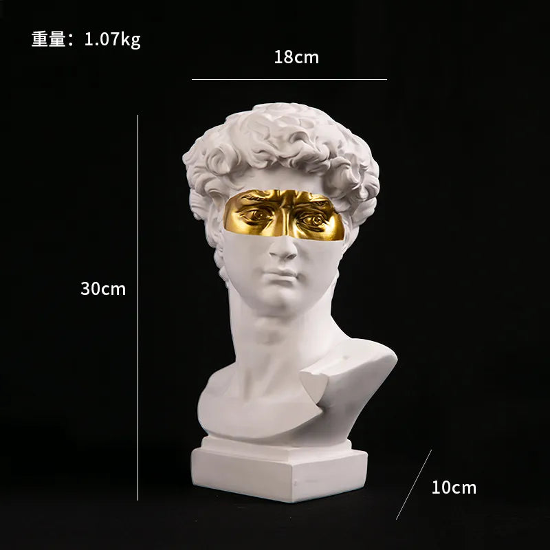 European Home Decor David Head Resin Statue - Modern Abstract Bust-Orizon Depot