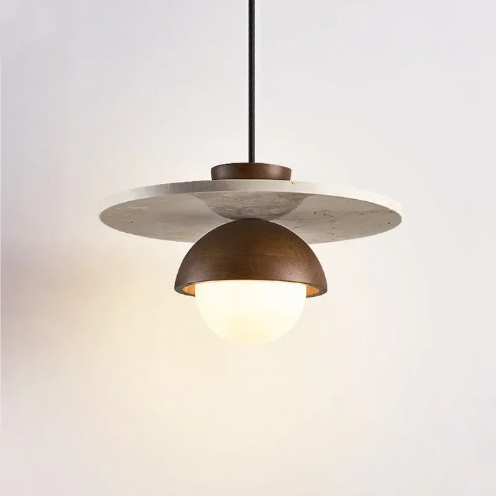 Walnut & Stone LED Pendant Light for Modern Home Decor