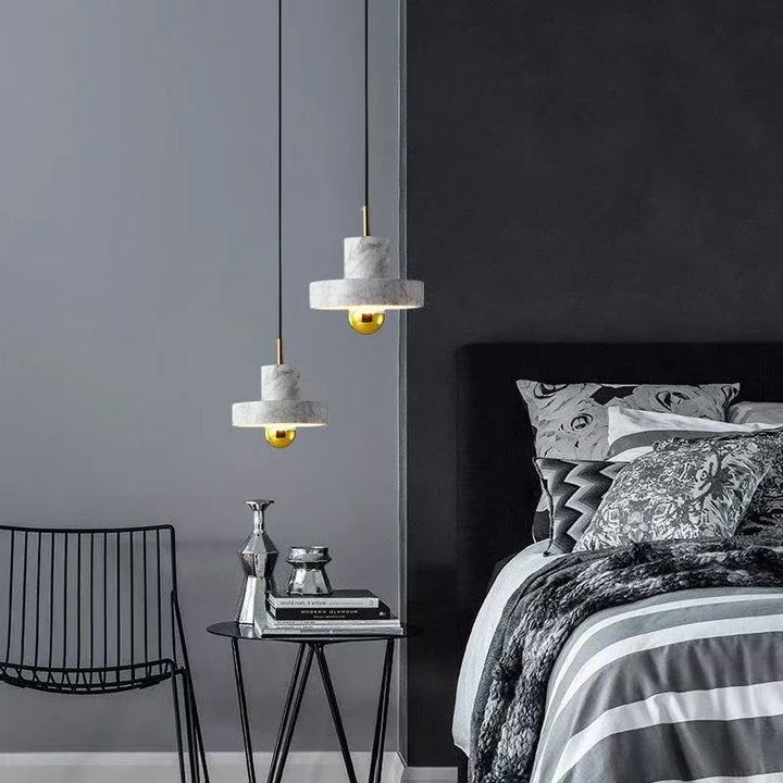 Natural Stone Pendant Lamp | Postmodern Marble Lighting Fixture