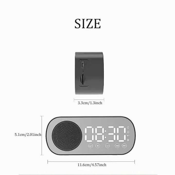 Digital Alarm Clock with Bluetooth Speaker and FM Radio-Orizon Depot