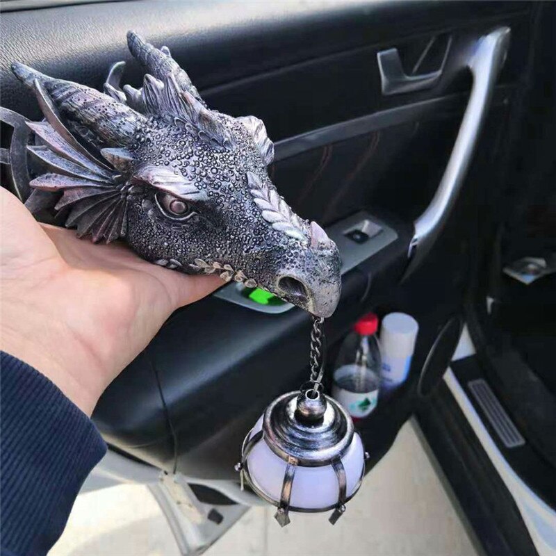 LED Lantern with Dragon Head Resin Design for Unique Halloween Decor-Orizon Depot