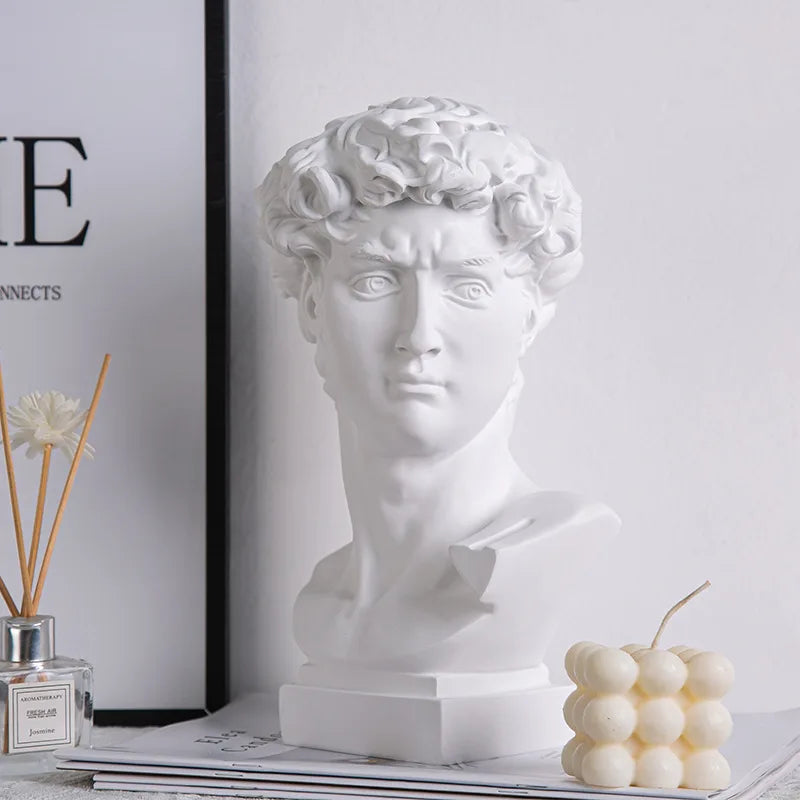 European Home Decor David Head Resin Statue - Modern Abstract Bust-Orizon Depot