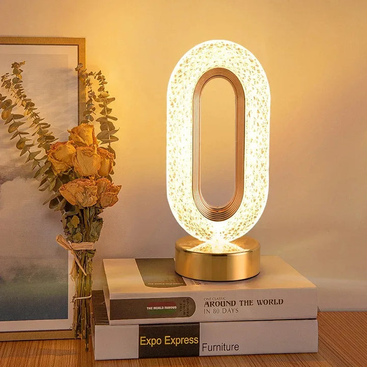 3D Crystal LED Night Light | Rechargeable Touch Dimming Lamp