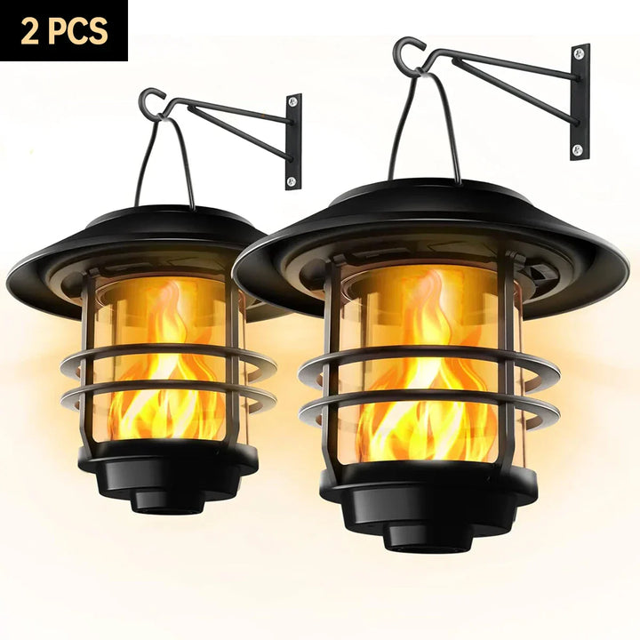 Solar Wireless Waterproof Flickering Sun Flame Lantern Light-Orizon Depot