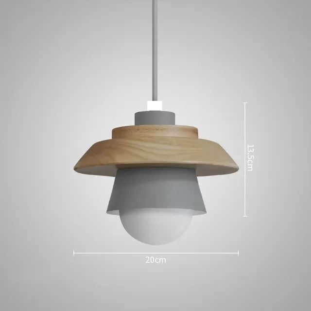 Colorful Macaron Design Nordic Wood Pendant Light