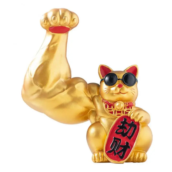 Large Gold Waving Cat Sculpture - Home Decor & Gift Idea-Orizon Depot