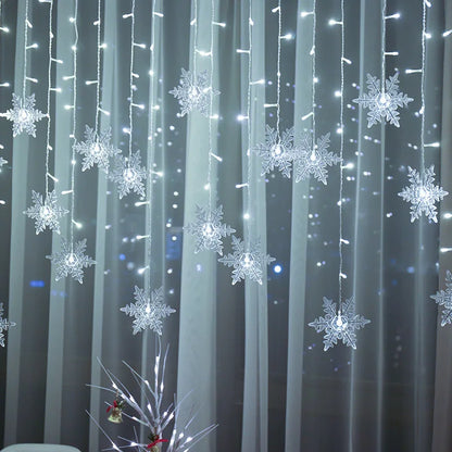 Christmas's + 3.2M Waterproof LED Snowflake String Lights for Holiday