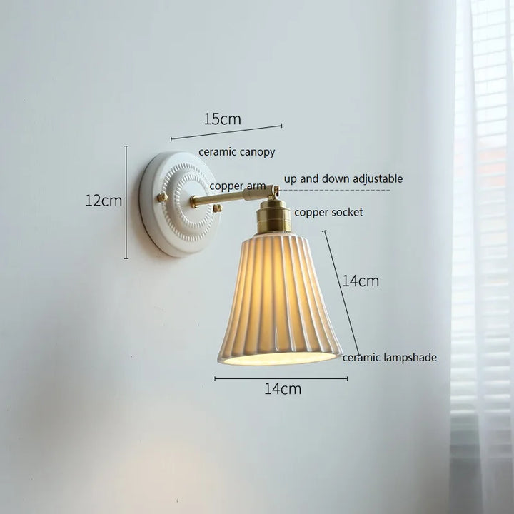 Vintage Cream Ceramic Wall Lamp | Elegant Lighting for Modern Homes