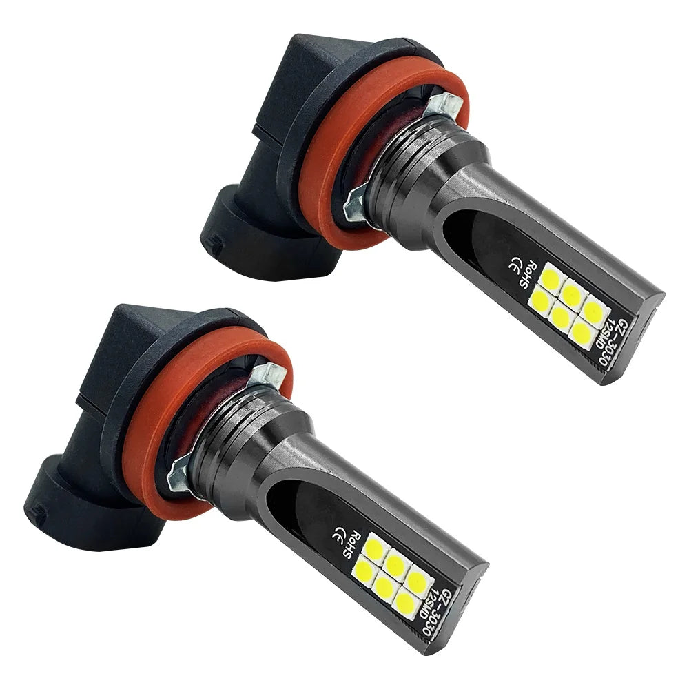 2Pcs H8 H11 LED Bulbs Super Bright Car Fog Lights 12V 24V 6000K