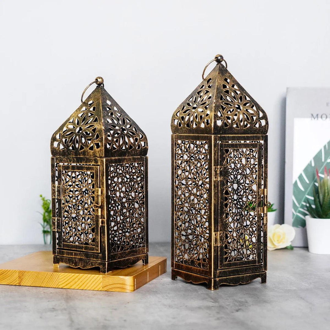 Vintage Oriental Lantern - Elegant Candle Holder for Home Decor-Orizon Depot