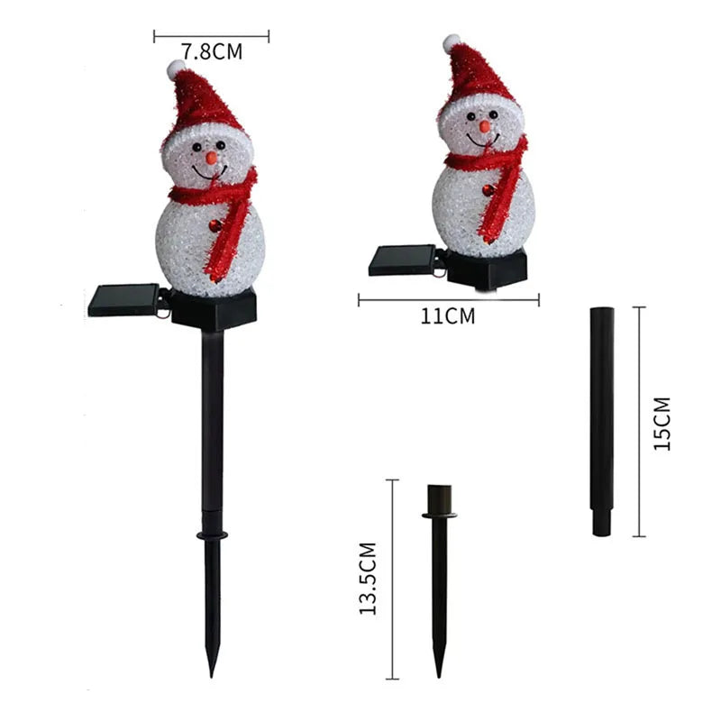 Christmas's Solar-Powered Snowman Outdoor Stake Lights for Decoration