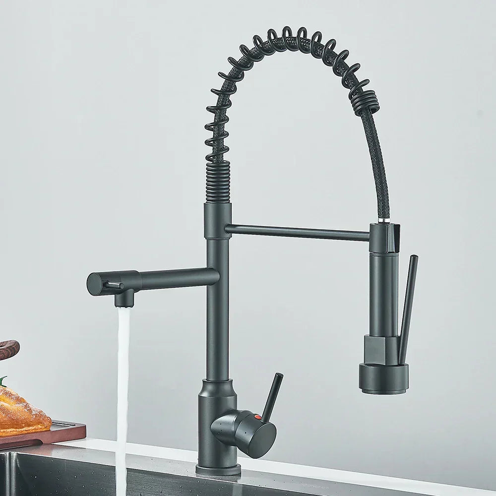 Dual Outlet Kitchen Faucet – SpringFlow Design for Versatile Use-Orizon Depot
