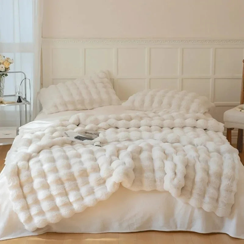 Reversible Cozy Blanket with Trendy Texture for Contemporary Spaces