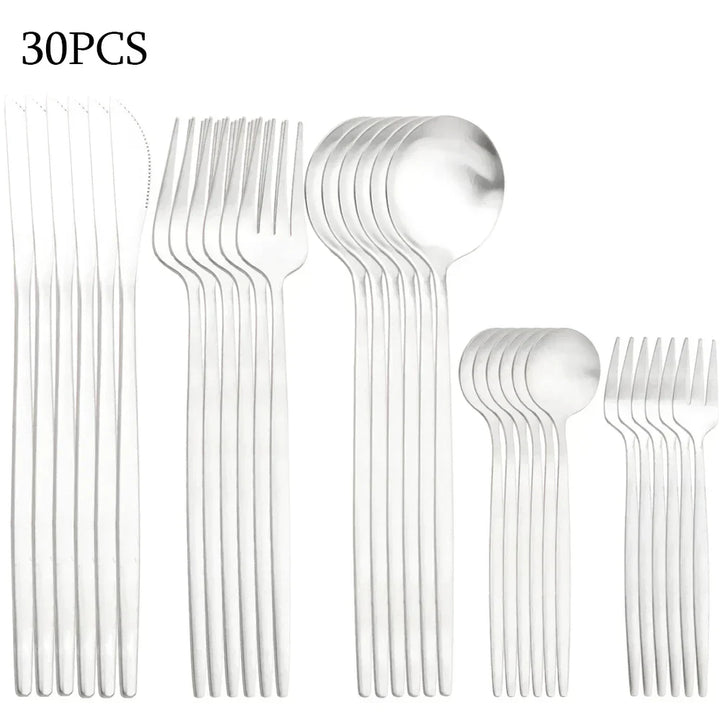 Elegant 30-Piece Cutlery Set for Dining and Entertaining-Orizon Depot