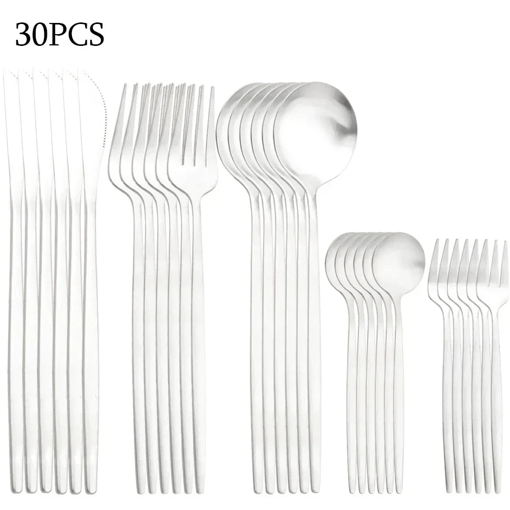 Refined 30-Piece Cutlery Set for Elegant Dining and Entertaining-Orizon Depot