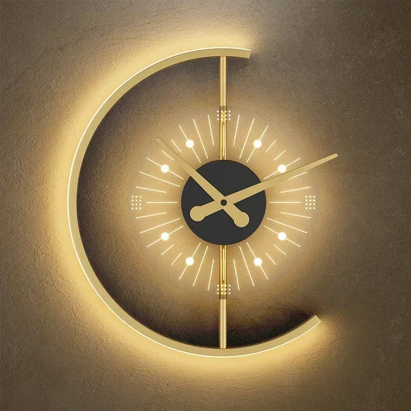 Post-Modern LED Wall Lamp Clock for Stylish Home Decor