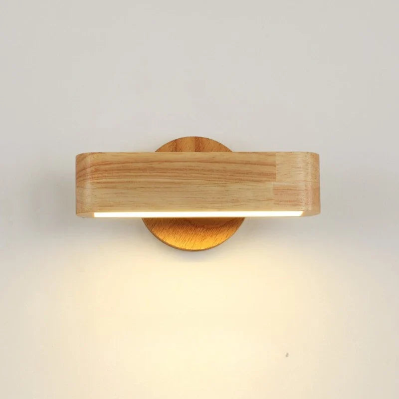 Rotating Wall Lamp | Solid Wood and Aluminum Modern Design