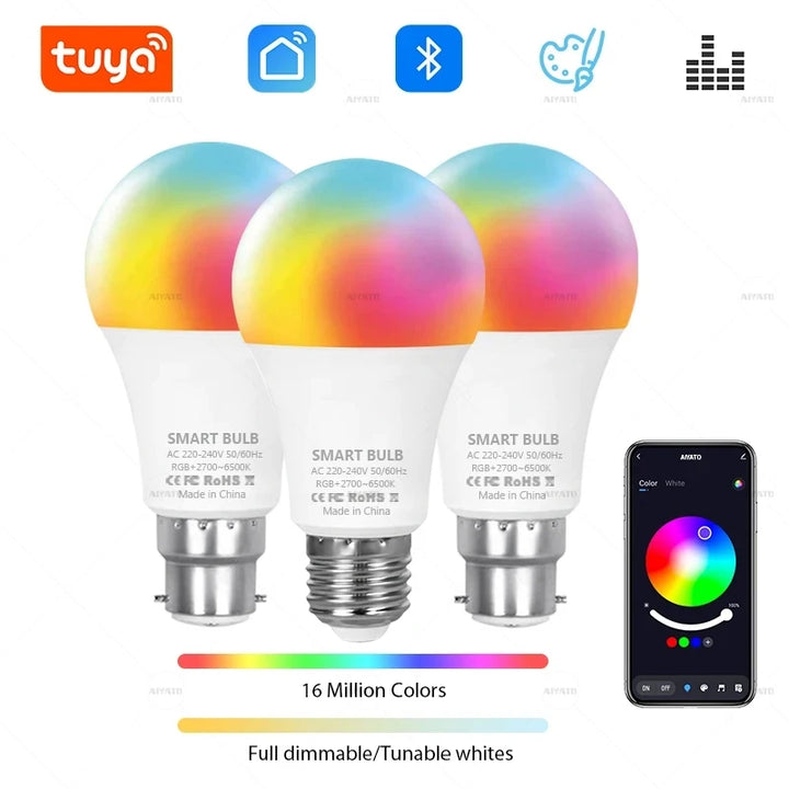 Smart Bluetooth LED Bulb Dimmable 15W 18W E27 B22 RGBCW