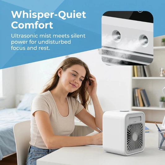 Multifunctional Rechargeable Mini Spray Cooling Fan for Home Decor