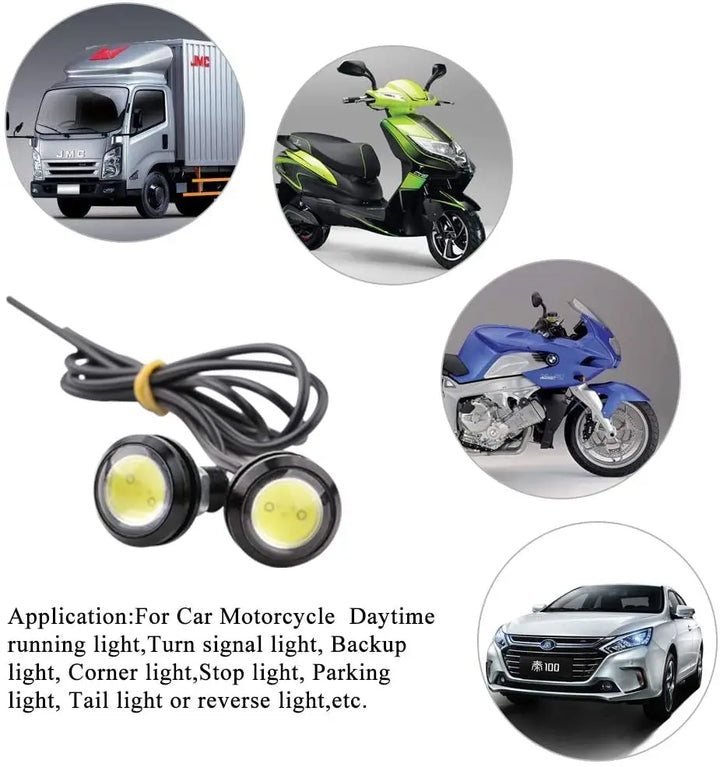 18MM COB LED Car Eagle Eye Lights 12V DRL Backup Marker Fog Lights