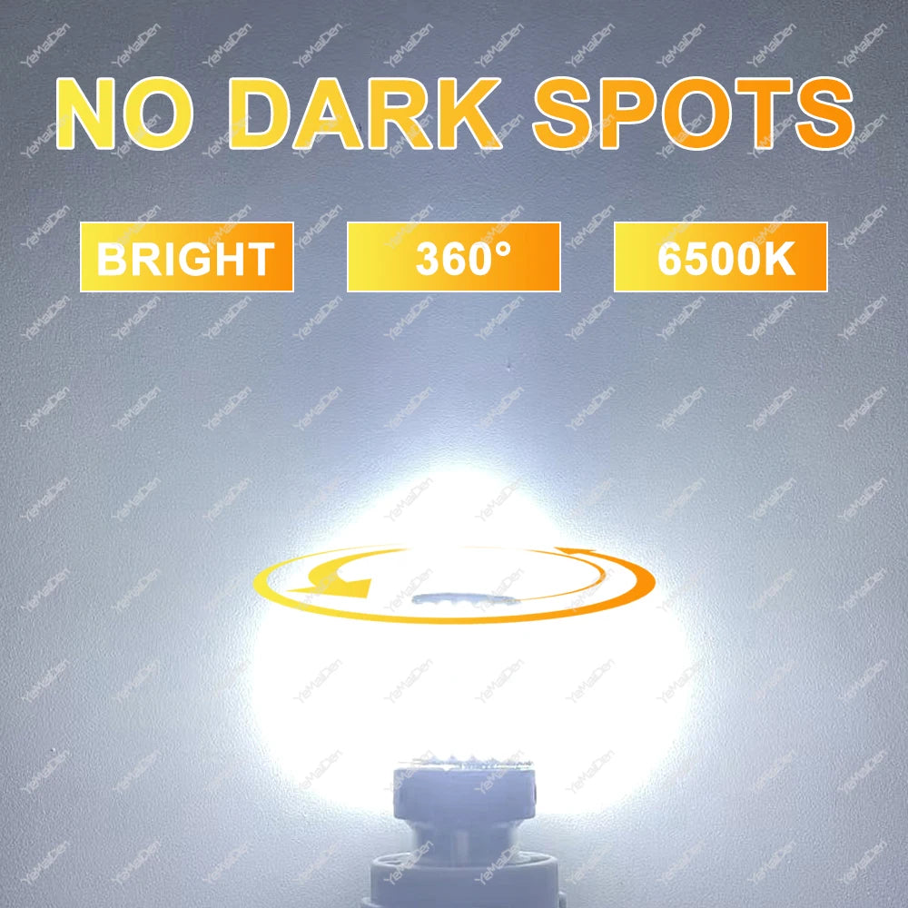 LED Signal Light Bulb Set for Car Turn Signal Tail Reverse Lights 6500K White