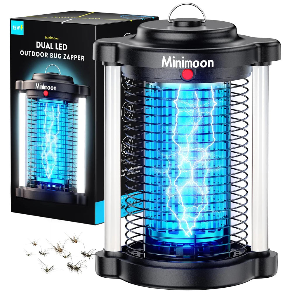 Outdoor Mosquito Zapper with Dual LED Light and 4200V Electric Trap