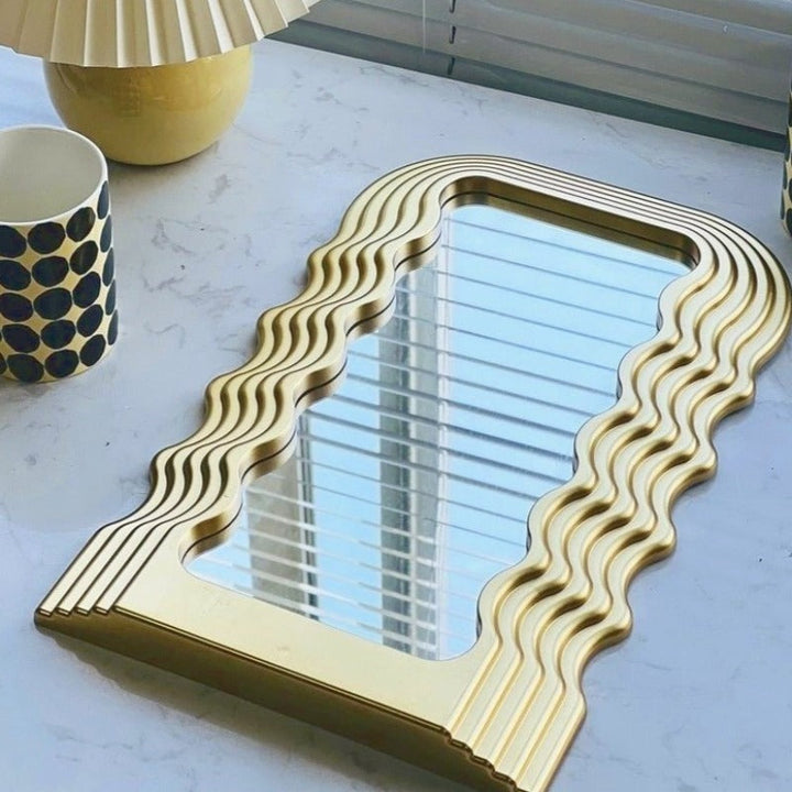 Wave Shock Retro Mirror - Stylish Reflective Decor for Any Space-Orizon Depot