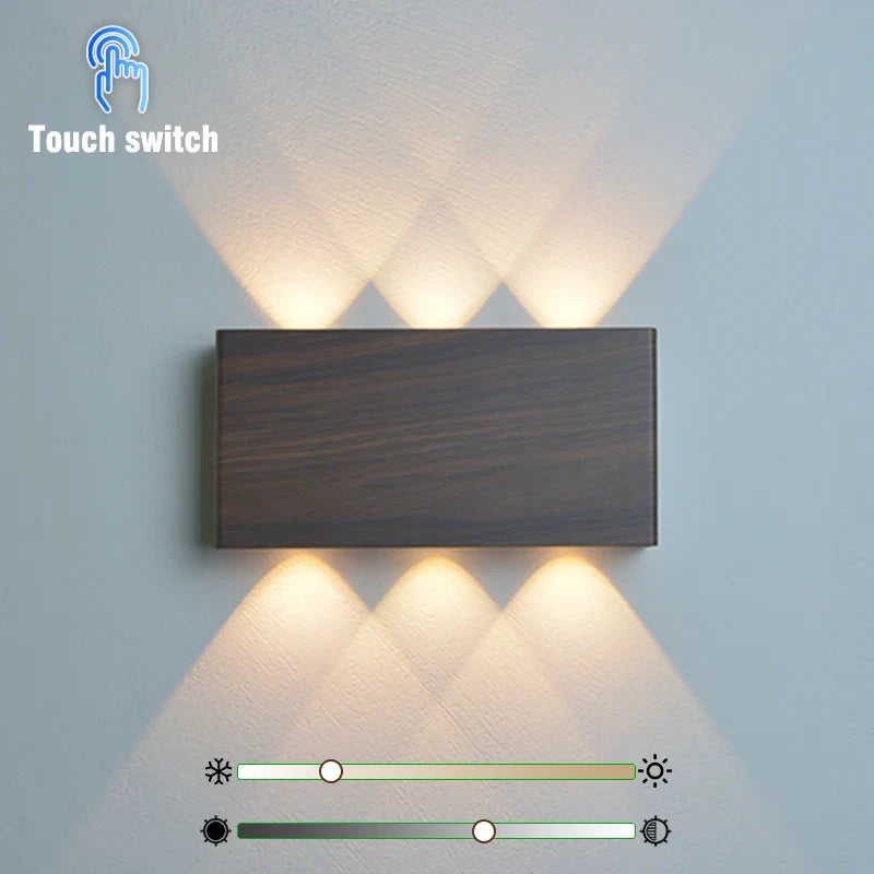 Rechargeable Wall Lamp | Minimalist Wood-Grain Style
