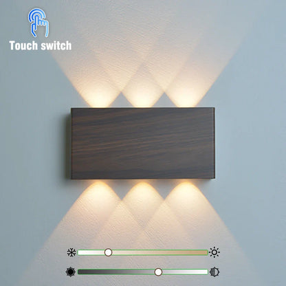Rechargeable Wall Lamp | Minimalist Wood-Grain Style for Home Decor