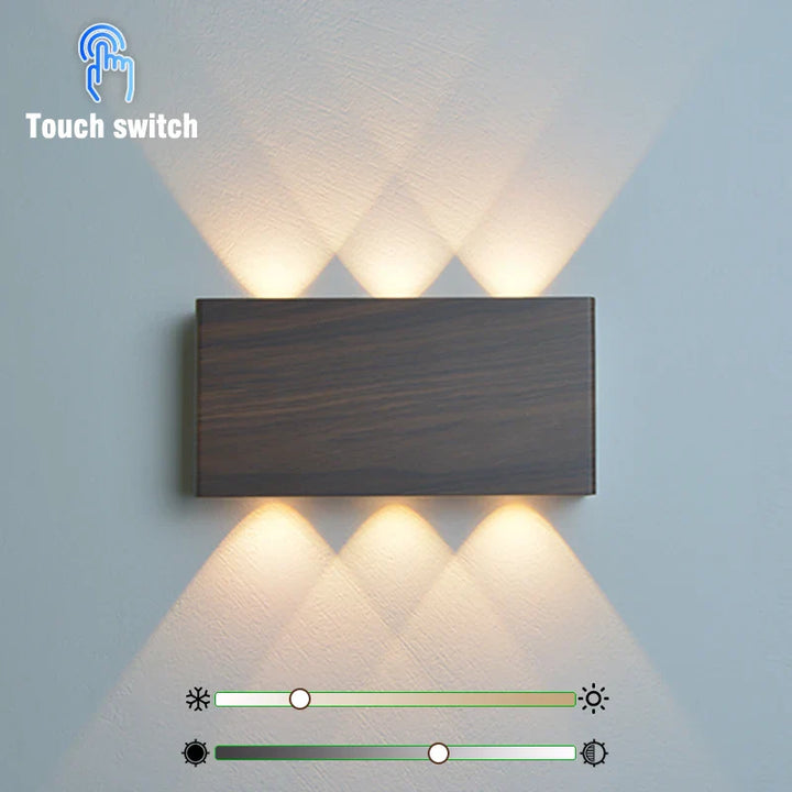 Rechargeable Wall Lamp | Minimalist Wood-Grain Style