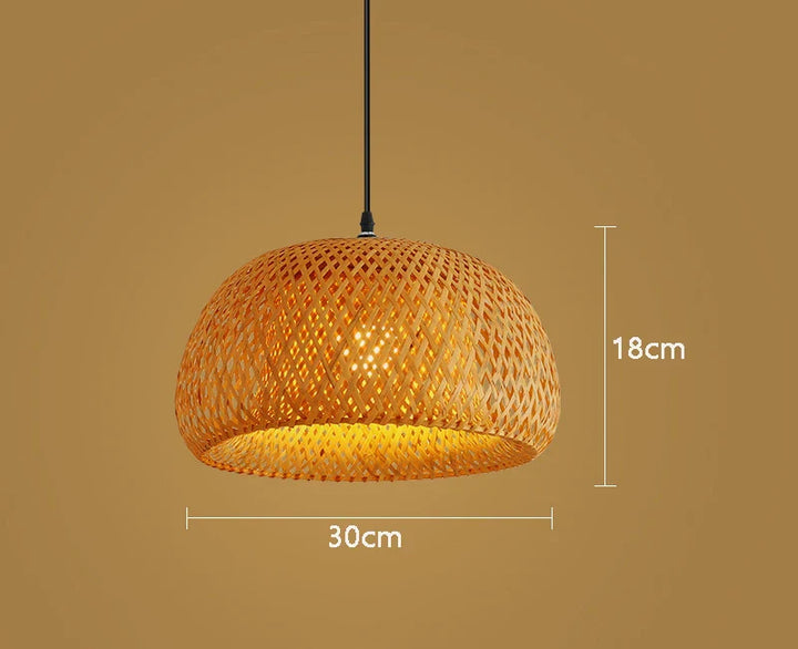 Handwoven Bamboo Pendant Lamp | Natural Rattan Light Fixture