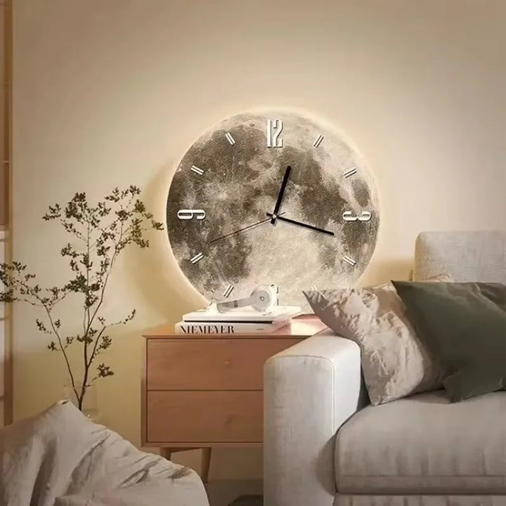Illuminated Moon Design LED Wall Clock for Unique Home Decor